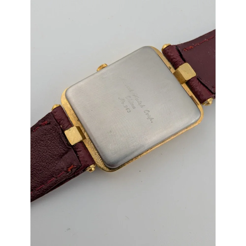 Vintage Marcel Watch Corp. No 963 Digital Watch Maroon Leather Band- New Battery
